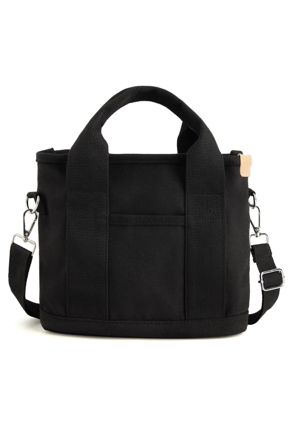 Small Canvas Tote Bag with Zipper and Compartments Cute Crossbody Bags for Women Trendy Shoulder Bag for Work Beach Travel