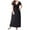 Black, variant on Bigersell Night Out Dresses for Women Plus Size Women Casual Loose Printed Solid V-Neck Short Sleeve Waist Dress Female Casual Dresses Women Skater Dresses, Style 36102, Black 4XL