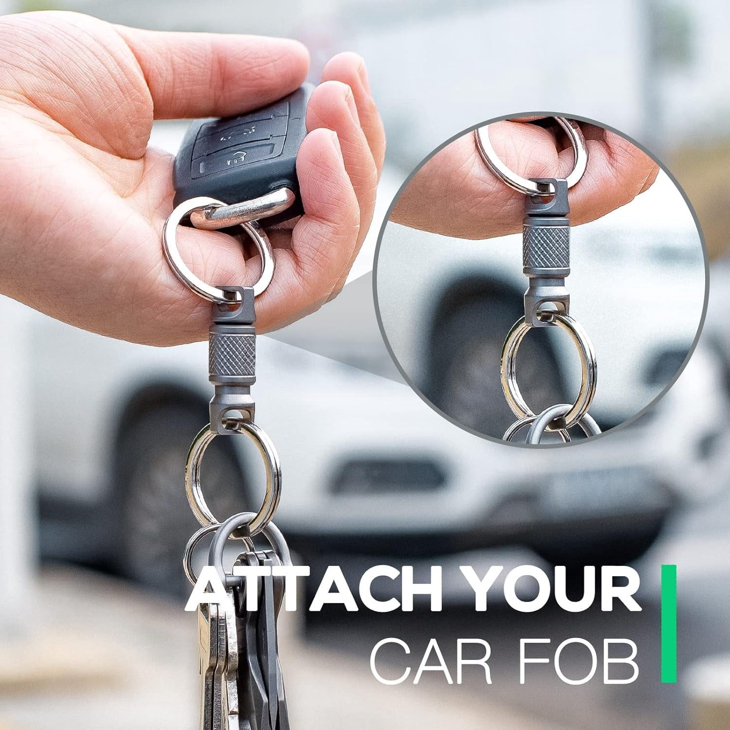 Titanium Quick Release Keychain, Retractable Key Chain Detachable Keychain Clip，Pull Apart Key Rings for Men Women