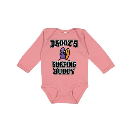 

Inktastic Daddy Surfing Buddy Kids Surfer Gift Baby Boy or Baby Girl Long Sleeve Bodysuit