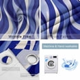 thumbnail image 4 of Blue Moire Blackout Curtains for Bedroom/Living Room, Thermal Insulated Kitchen Curtains, Classic Modern Abstract Art Elegant Grommet Darkening Window Treatment Drapes 27.5"x39"x2, 4 of 8