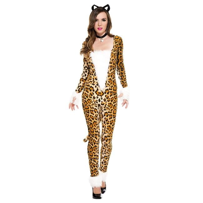 Music Legs hot pink leopard jumpsuit gloved costume