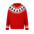 thumbnail image 5 of WTOBBY Women's Christmas Print Knit Cardigan, Cute and Fun Holiday Sweater for Fall and Winter, Long Sleeve Knitted Pullover with Festive Design,Red L, 5 of 6