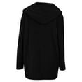 thumbnail image 3 of Autumn Winter Hooded Oversized Reversible Cardigan Open Front Jacket Workout Jackets for Women plus Size Winter Coat for Women Womens plus Size Wool Coats Ladies Wool Car Coat plus Size Winter Coats, 3 of 4