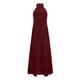 thumbnail image 4 of Vestido largo de verano para mujer, cuello halter cruzado, sin mangas, color sólido, recortado, sin espalda, fluido, línea A Pompotops ghjkhdj4026, 4 of 7