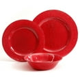 thumbnail image 3 of Gibson Studio California Mauna Set de Vaisselle en Mélamine 12 Pc, Rouge (2 Pack), 3 of 9