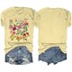 thumbnail image 5 of Blusas de Verano de las Mujeres Flor Impresa Cuello Redondo Manga Corta Superior, Verano Superior de las Mujeres, 5 of 5