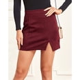 thumbnail image 2 of Wenseny Womens Suede A-line Skirt Stylish Casual Pencil Skirts Vintage Classic Short Skirt Red XL, 2 of 5
