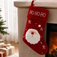 thumbnail image 3 of Kbndieu Red Felt Christmas Stockings, Embroidered Xmas Stockings Santa, Snowman, Reindeer Xmas Character, Christmas Hanging Ornament for Family Holiday Season Decor, 3 of 6