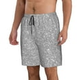 thumbnail image 2 of Kll Glittersilver Men'S Casual Summer Beach Shorts Hawaiian Shorts With Pockets-Medium, 2 of 9