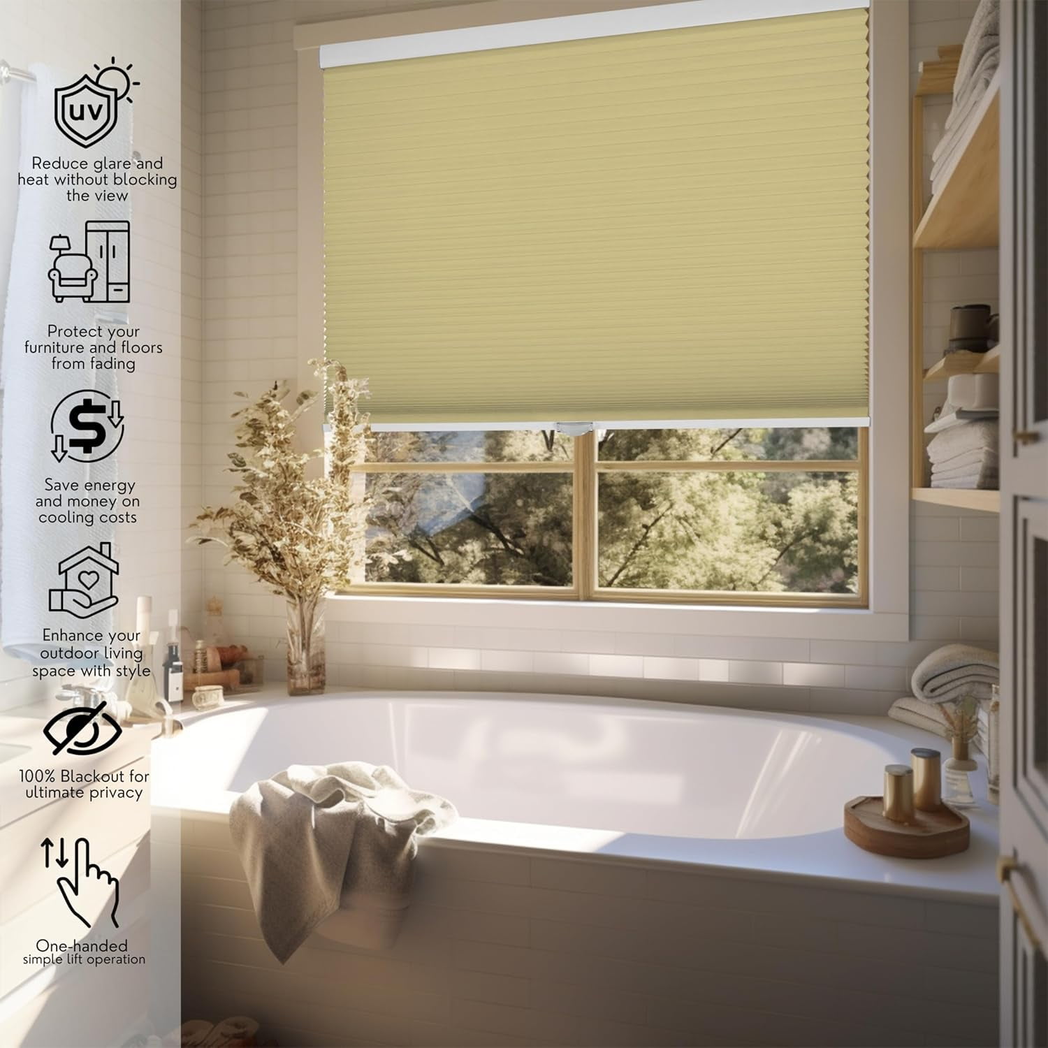 Chicology Vanilla Cordless Blackout Cellular Shades 29.5 in. W x 72 in. L