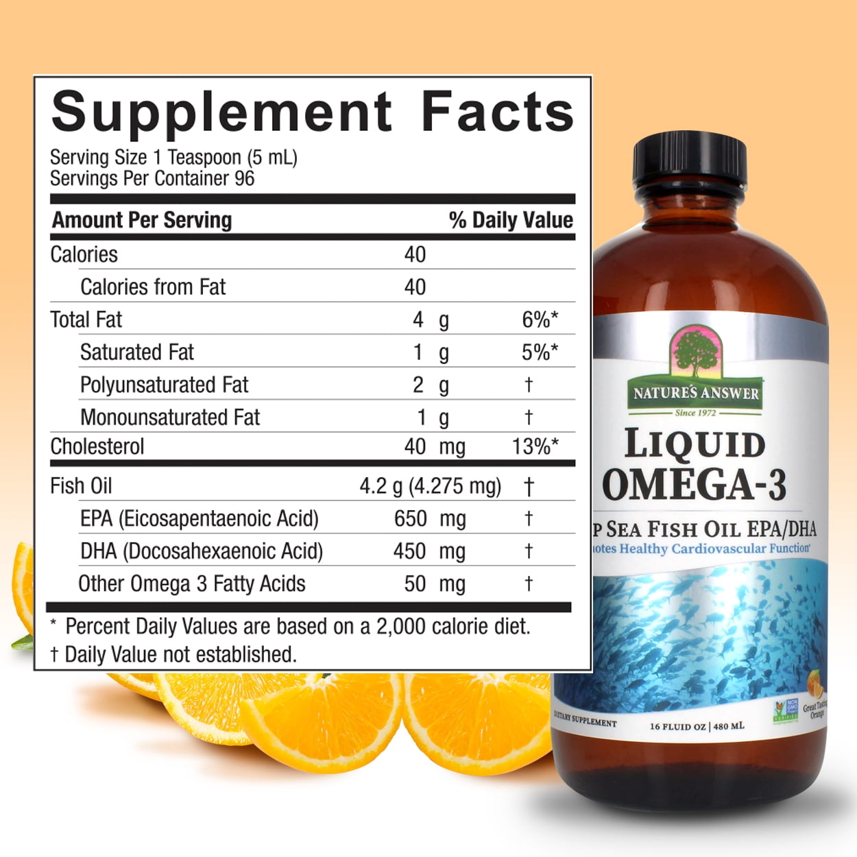 Nature's Answer Omega-3 Liquid, Orange, 16 Fl Oz