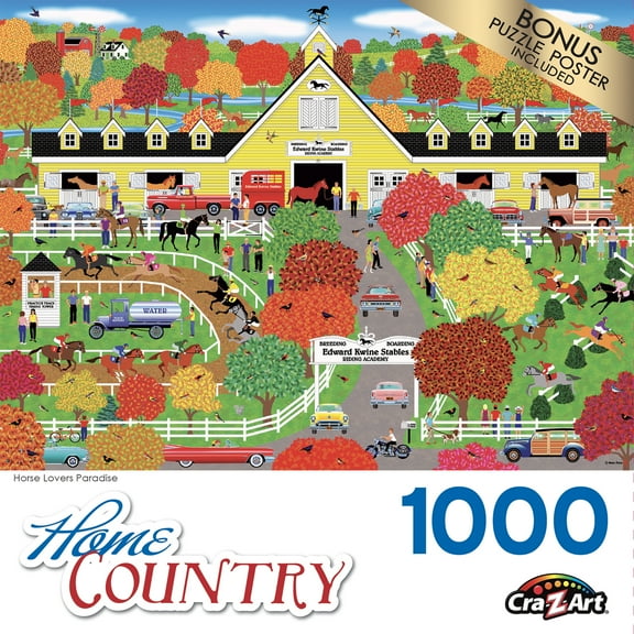 Cra-Z-Art Home Country 1000 piece Jigsaw Puzzle - Horse Lovers Paradise