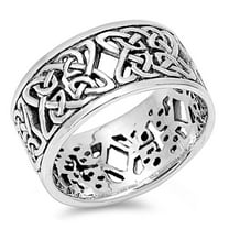 CHOOSE YOUR COLOR Women's Celtic Knot Eternity Ring .925 Sterling Silver Band Jewelry Female Size 13