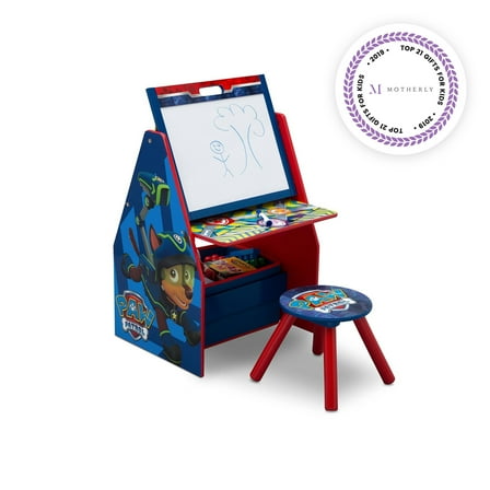 Nick Jr. PAW Patrol Deluxe Kids Art Table, Easel, Desk, Stool & Toy Organizer by Delta Children