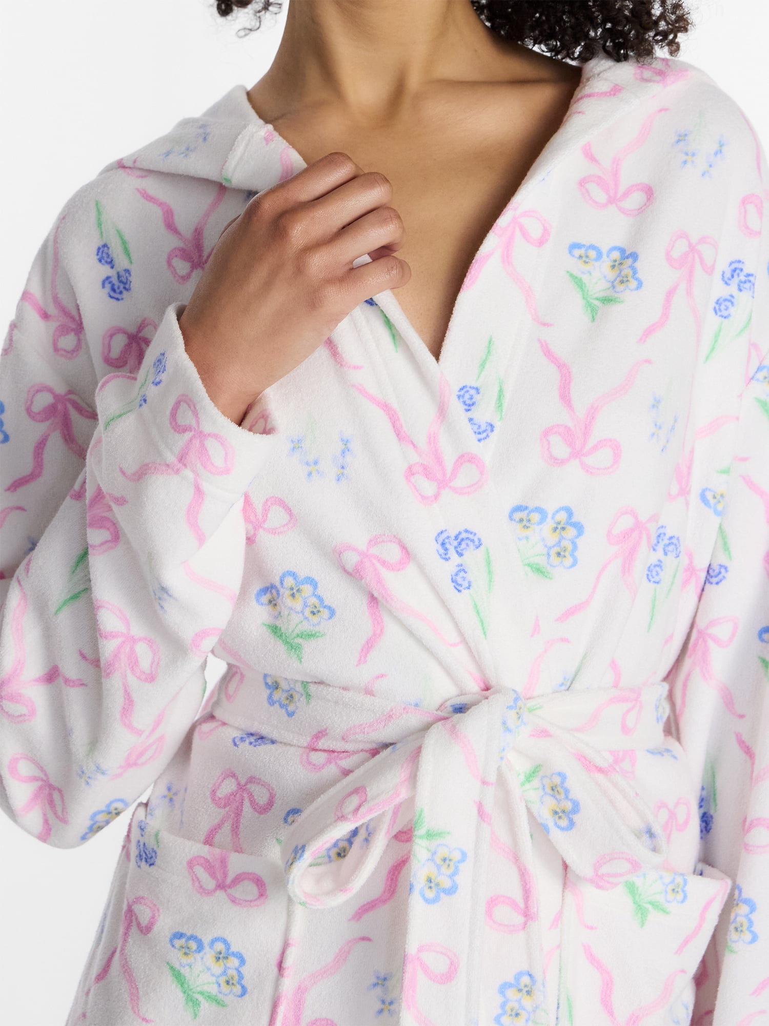 No Boundaries Terry Hooded Robe, Women’s and Women’s Plus S-3X