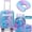 Blue Mermaid, variant on Kids Carry on Luggage Sets Rolling Pink Suitcases with Wheels with Travel Pillow Backpack Lunch Box 5 In 1 for Toddlers Travel