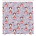 thumbnail image 3 of Ambesonne Tea Party Shower Curtain, Teapots Cups Art Drawing, 69"Wx84"L, Lilac Pink Coral, 3 of 3