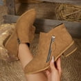 thumbnail image 2 of Stylish Women's Short Boots Thick Heel Side Zipper Pointed Toe Casual Mid-Calf Footwear for Everyday Comfort and Versatility, 2 of 9