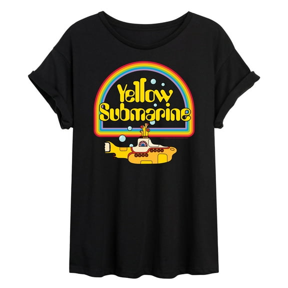 The Beatles - Yellow Submarine Rainbow Logo - Juniors Ideal Flowy Muscle T-Shirt
