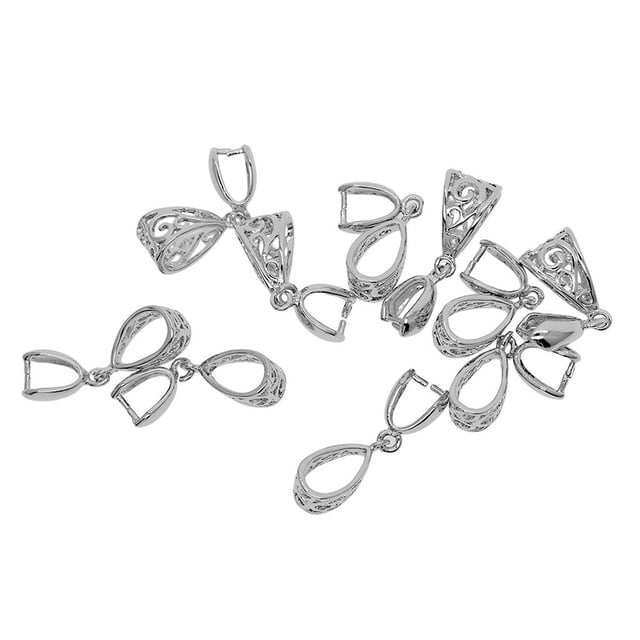 10 Piezas Colgante Fianza Conector Slider 26x9x7mm - Platino perfecl Pinch Bails Encontrar pinza pinza