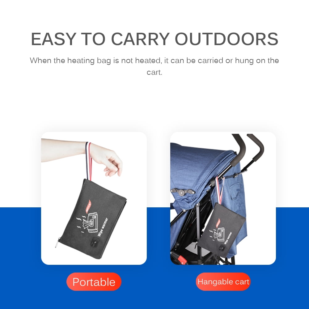 Portable Car Wipes Heater Baby Wipes Warm Bag Thermostat