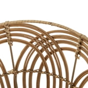 Homezone Handwoven Natural Rattan Basket with Modern Weave, Round