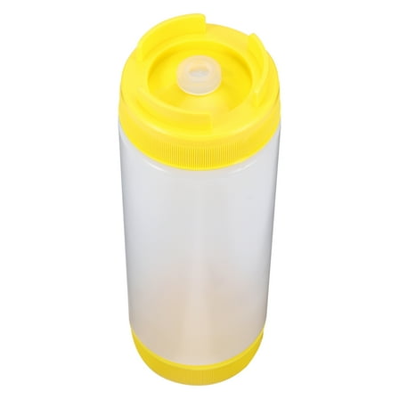 LEORX Yellow Two Headed Sauce Bottles Food Grade Plastic Squeeze Condiment Dispensers