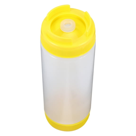 LEORX Yellow Two Headed Sauce Bottles Food Grade Plastic Squeeze Condiment Dispensers