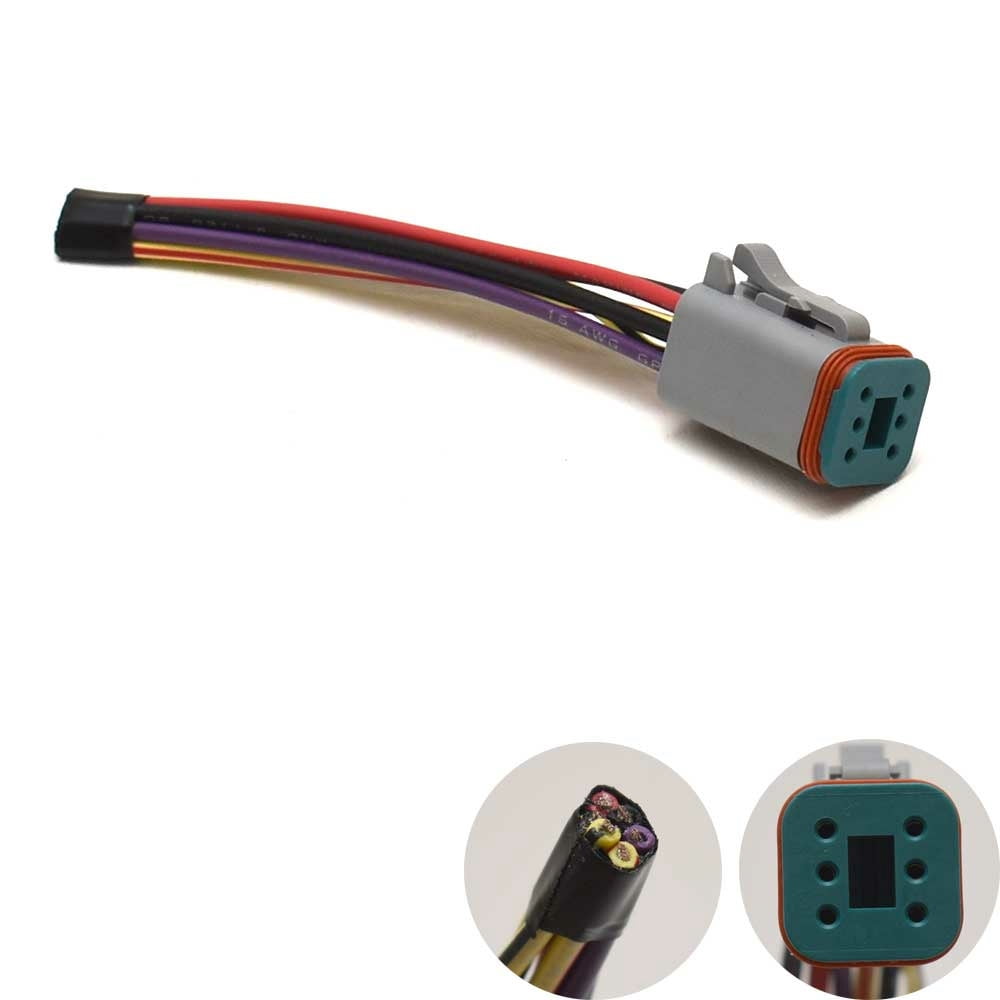 Amphenol Boat Connector Plug AT06-6S | 6-Pin Female w/ Wire Leads