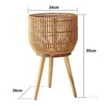 thumbnail image 1 of Macetero Bettter Homes & Gardens De Ratán Con Patas De Madera, 1 of 4