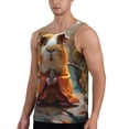 thumbnail image 2 of Zufioo Valley Meditating Guinea Pig Print Men's Vest, Sleeveless Quick-drying Muscle T-shirt, Suitable for Sports Fitness, Home Leisure Wear-Small, 2 of 7