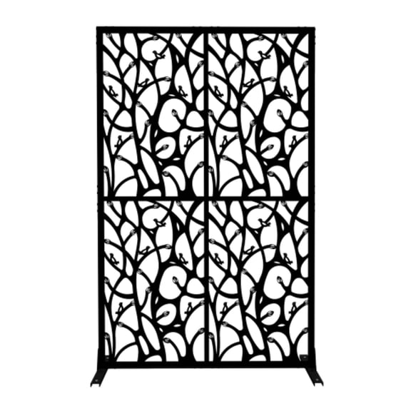 BOFANG 3.8Ft x 6Ft Black Galvanized Steel Outdoor Panel Privacy Screens