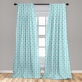 thumbnail image 5 of Ambesonne Contemporary Curtains, Waves and Flowers, Pair of 28"x84", Turquoise and White, 5 of 5