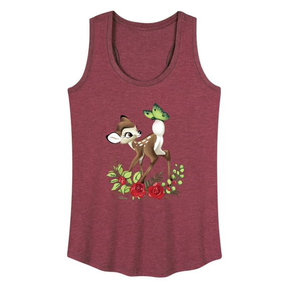 Disney Bambi - Christmas - Botanical Butterfly - Women's Racerback Tank Top
