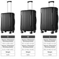 thumbnail image 7 of EUROCO 3 Piece Luggage Set, Expandable Hardshell Suitcase with TSA Lock and Double Spinner Wheels,ABS Durable Carry on luggage Set(20", 24", 28"),Black, 7 of 7