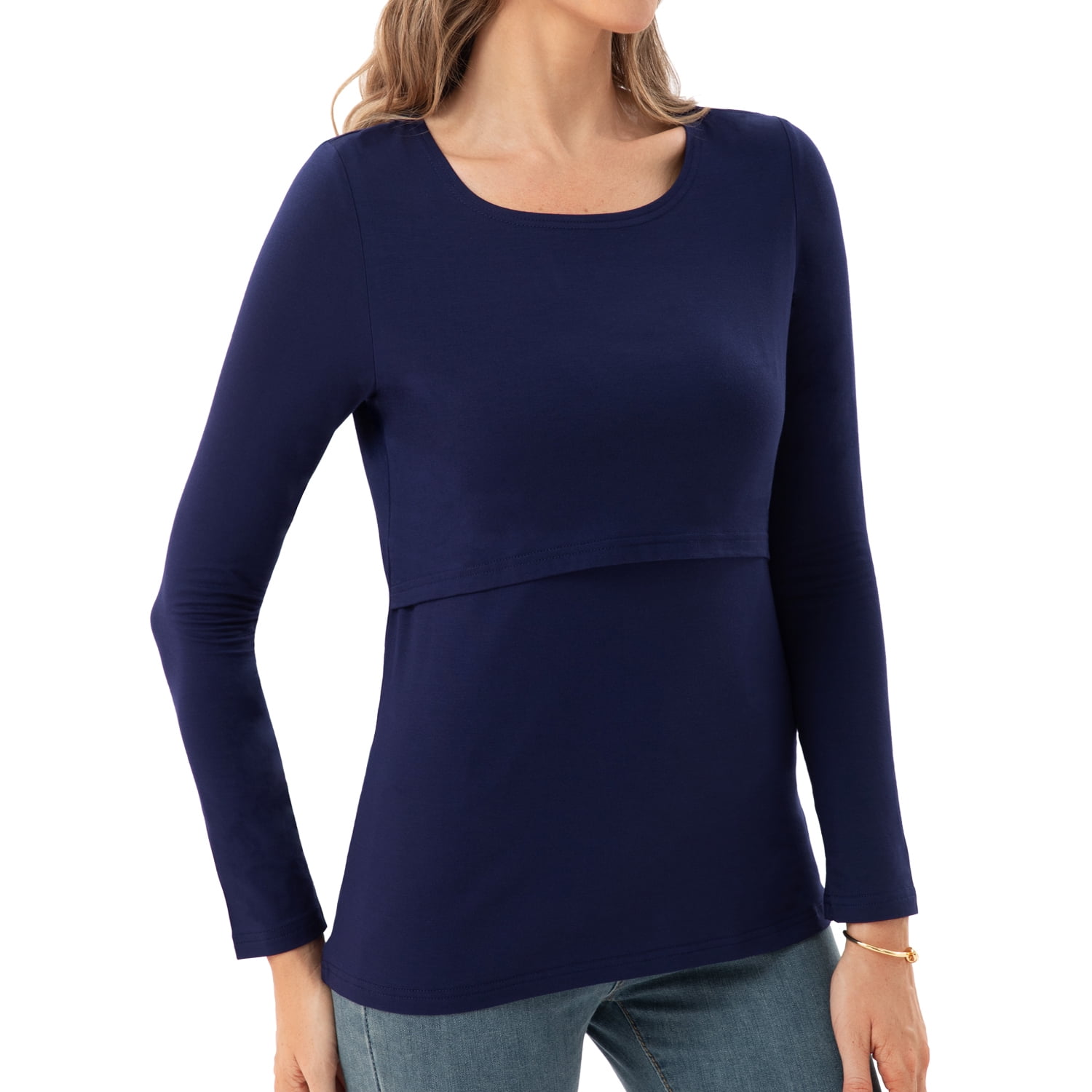 Beaisland Women's Maternity Nursing Tops Comfy Long Sleeve Breastfeeding T-Shirt 3-Pack