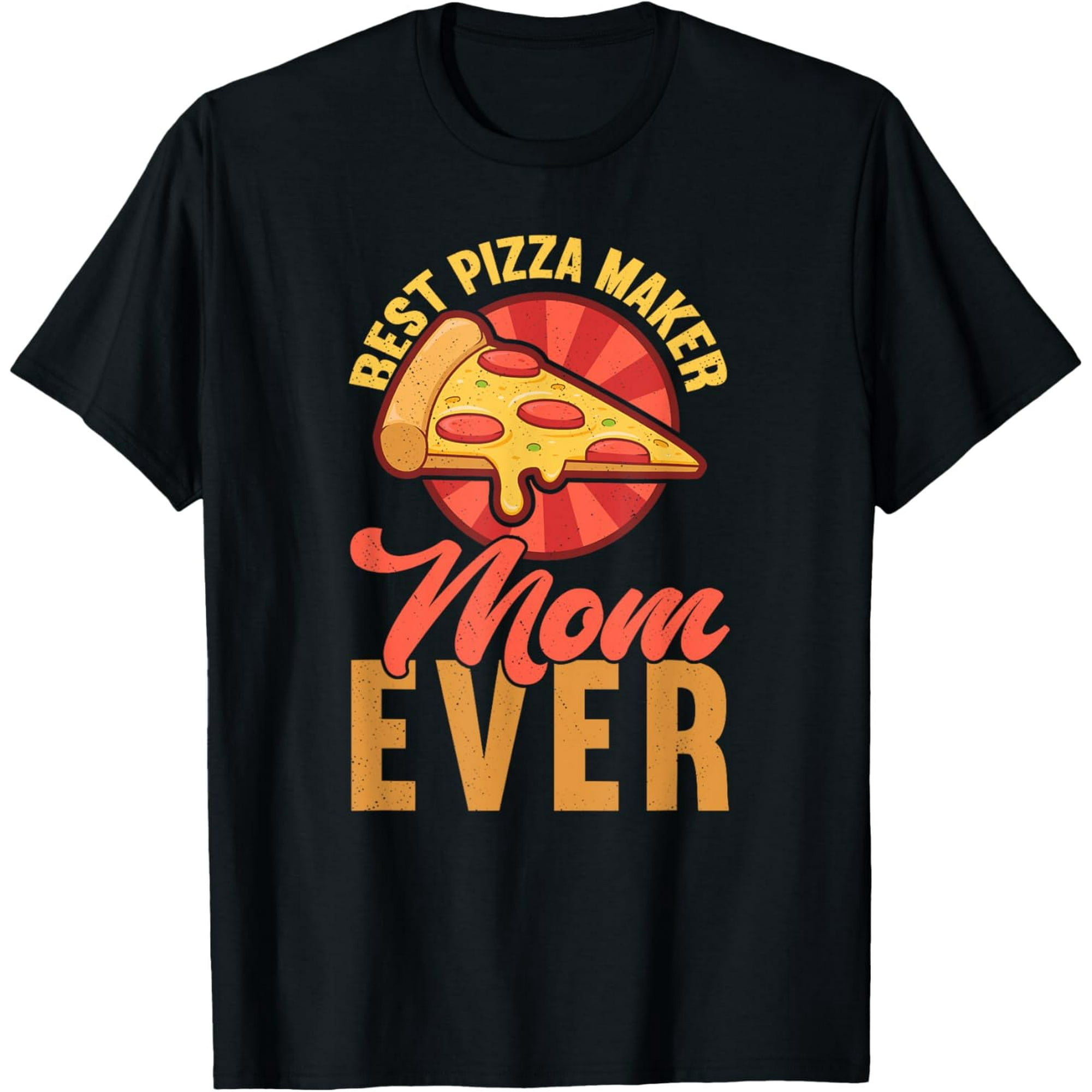 Funny Pizza Slice Graphic Gift for Mom Short Sleeve T-Shirt