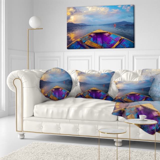Boat in Himalaya Mountains Lake - Boat Canvas Art Print
