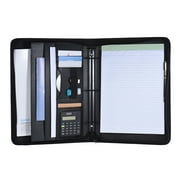 MABOTO Multifunctional Professional Business Portfolio Padfolio Folder Document Case Organizer A4 PU Leather Zippered Closure Loose- Loop with Calculator Business Card Holder Memo Note Pad