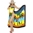 thumbnail image 3 of HAPPY BAY Women's Beachwear Summer Beach Wrap Bikini Wraps Sarong Swimwear Swim Cover up Skirt Bathing suit Pareo Coverups for Women One Size Colorful, Palm Tree, 3 of 5