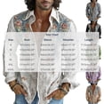 thumbnail image 3 of Mens Boho Hawaiian Hippie Patterned Shirt Retro Casual Button Down Top Vacation Holiday Resort Outfit Blouse, 3 of 5