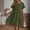 Army Green, variant on FRSASU Summer Dresses for Women Cotton Linen Casual Midi Dresses Short Sleeve Crewneck Loose Flowy Dress with Pockets Red