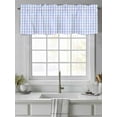 thumbnail image 2 of Curtain Valance for Windows,Blue Gingham Check Kitchen Valances Rod Pocket Short Curtains,Farm Buffalo Plaid Window Treatment Panel for Bedroom Bathroom 54"x18", 2 of 7