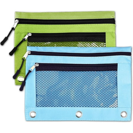 Fabric Pencil Pouch with 3 Binder Holes, Black, Set of 2 | Walmart Canada