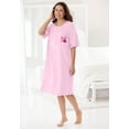 thumbnail image 5 of Dreams & Co. Plus Size Satin Trim Cotton Sleepshirt, 5 of 6