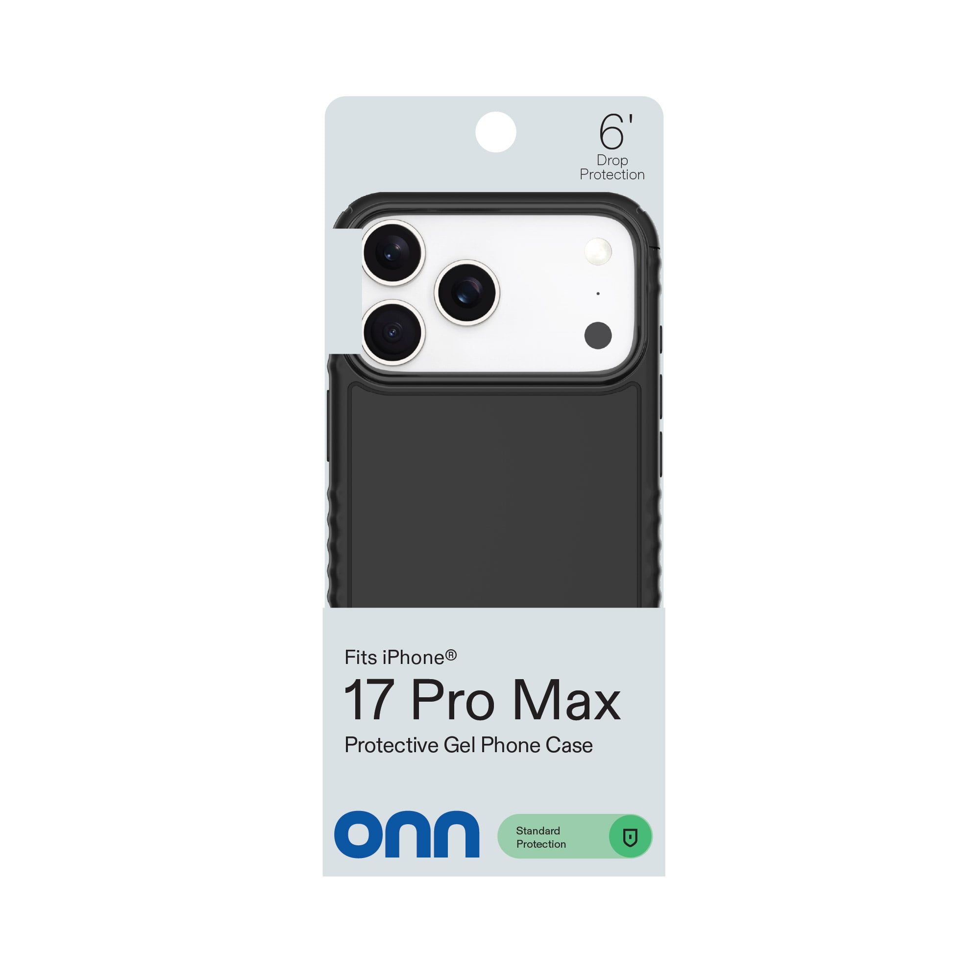 onn Protective Gel Phone Case for iPhone 17 Pro Max - Black