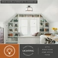 thumbnail image 4 of Marion 2-Light 13 in. Wide Matte Black Mid-Century Modern Drum Semi Flush Mount Lighting Fixture, White Linen Shade, Dimmable LED Compatible for Low Ceilings, Bedroom, Hallway, Kitchen, 4 of 12
