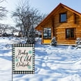 thumbnail image 5 of Home Decorative Winter Small Garden Flag, Baby It''s Cold Outside House Yard Outdoor Christmas Black White Buffalo Plaid Check Decor, Xmas Farmhouse Seasonal Burlap Decoration Double Sided 12.5x18, 5 of 6