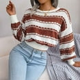 thumbnail image 6 of Fesfesfes Women Sweaters Casual Round Neck Long Sleeve Loose Sweater Fall Blouse Pullver Tops, 6 of 8